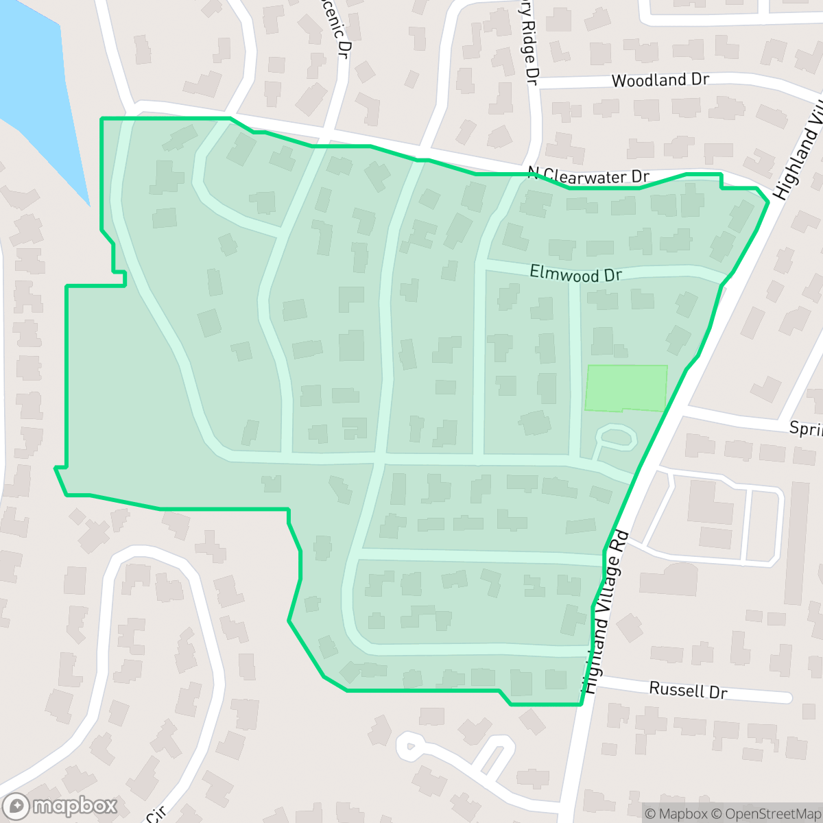 Map showing the location of Clearwater A, Highland Village, TX