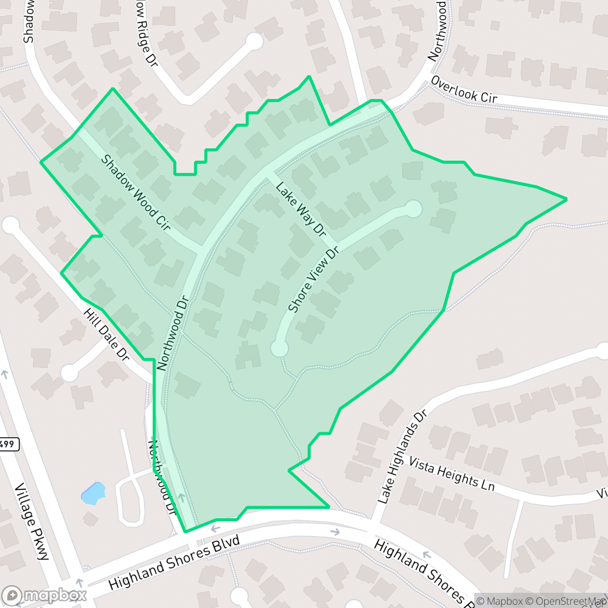 Map showing the location of Highland Shores 11-C, Highland Village, TX