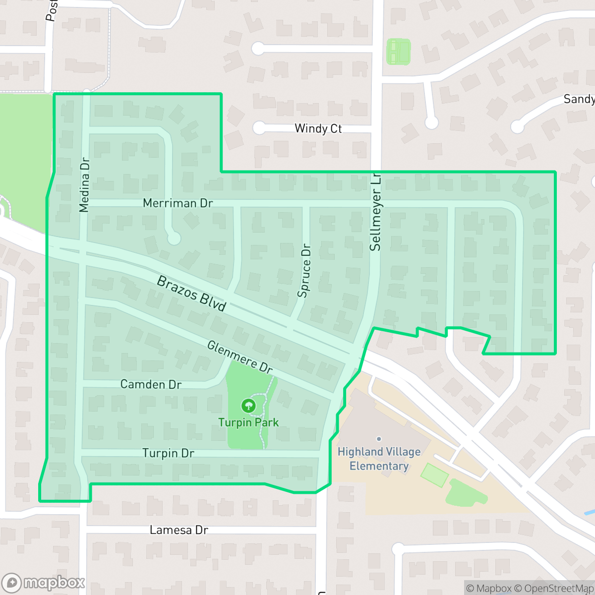 Map showing the location of Village Estates III, Highland Village, TX