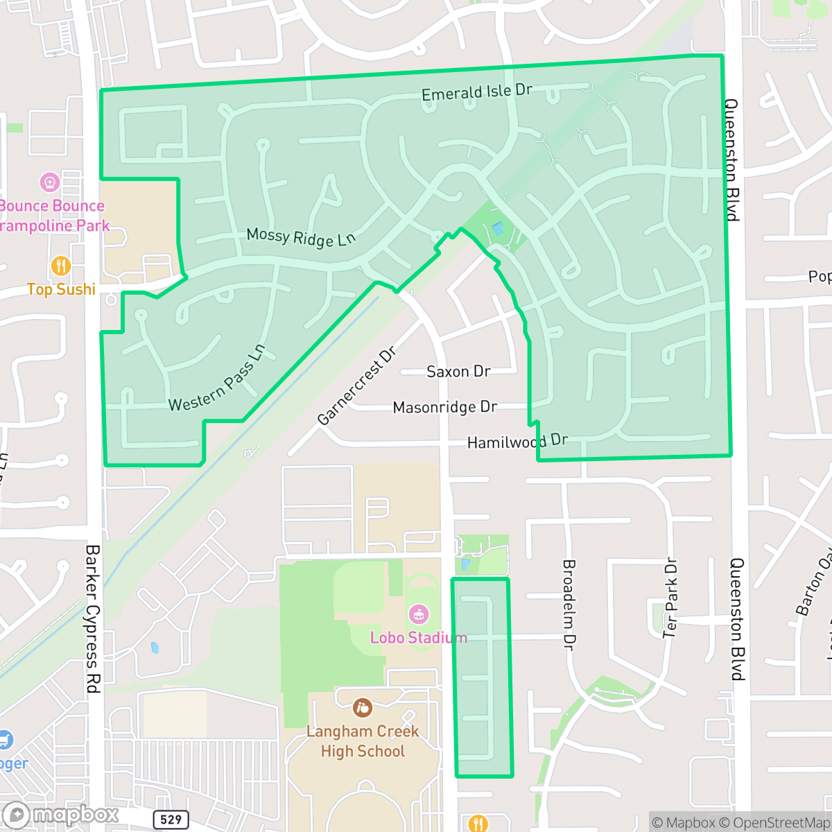 Map showing the location of Copperfield Westcreek Village, Houston, TX