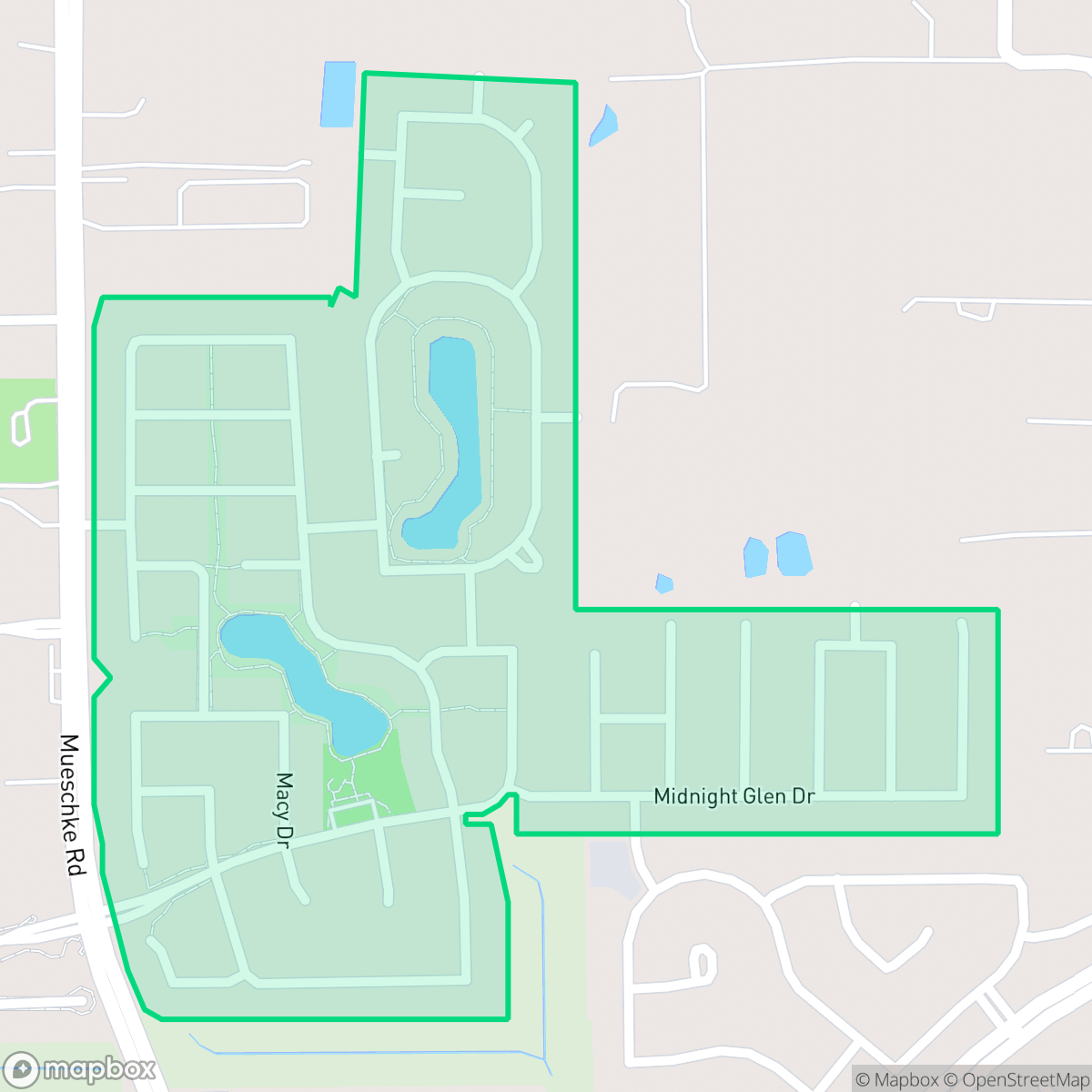 Map showing the location of Cypress Landing, Houston, TX
