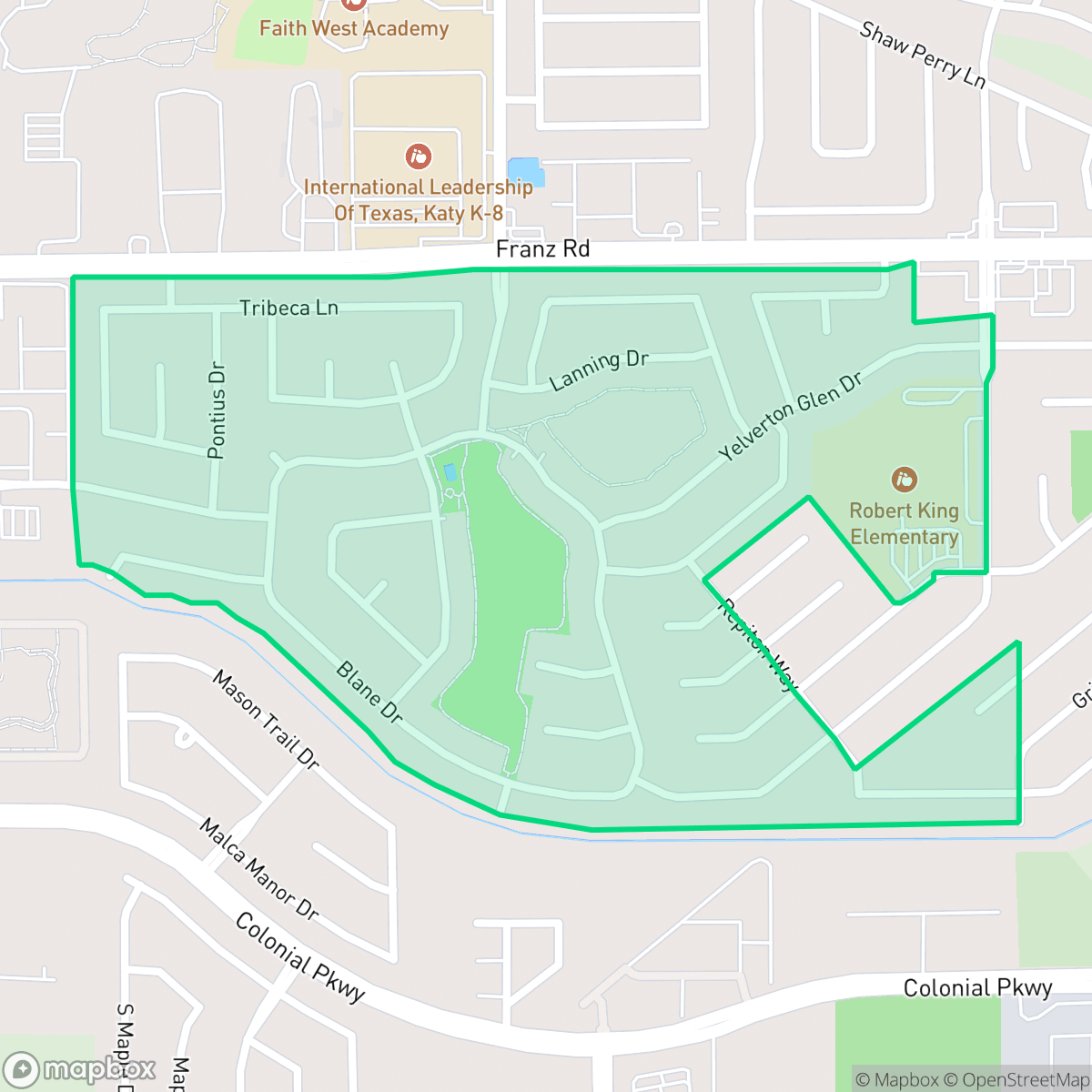 Map showing the location of Lakecrest, Houston, TX