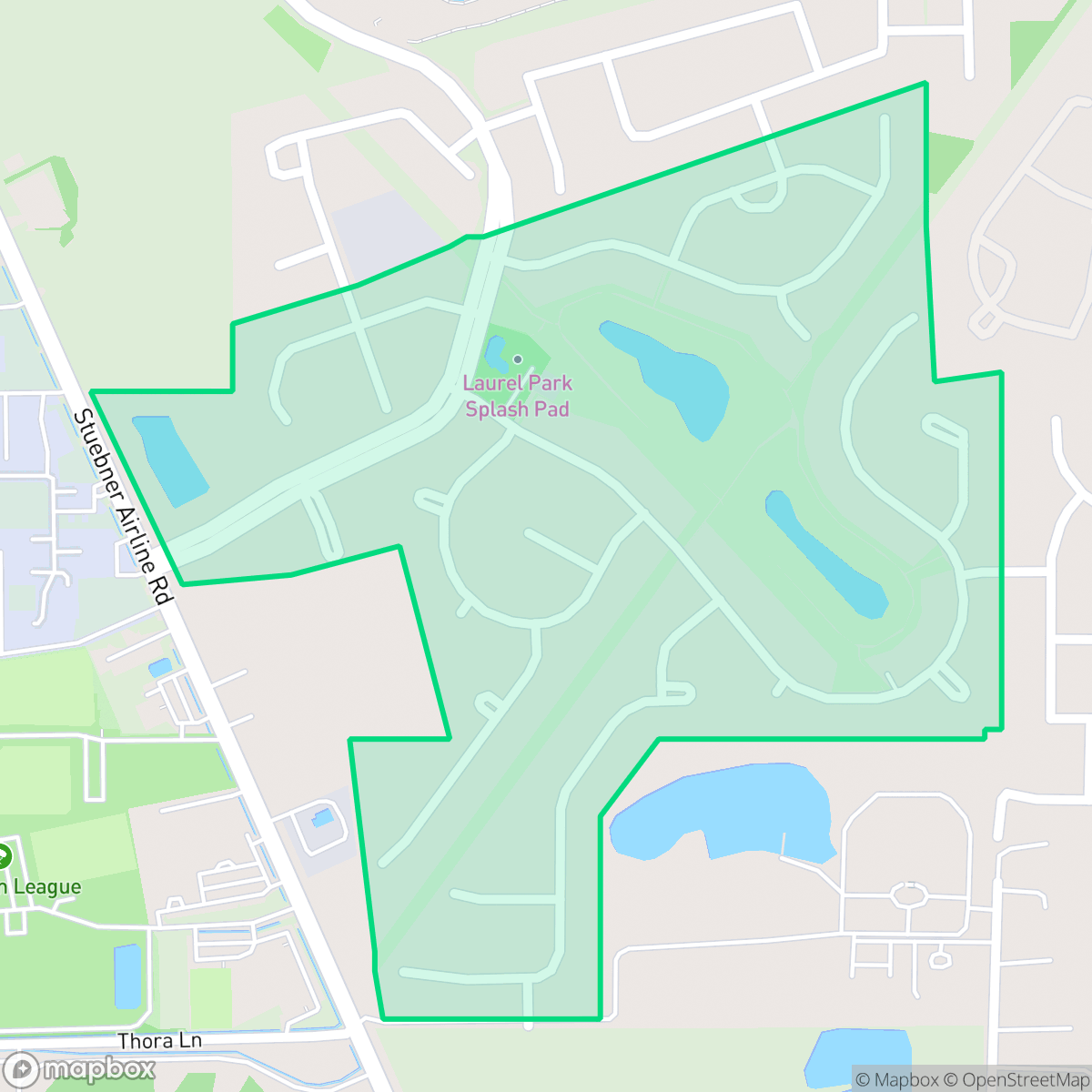 Map showing the location of Laurel Park, Houston, TX