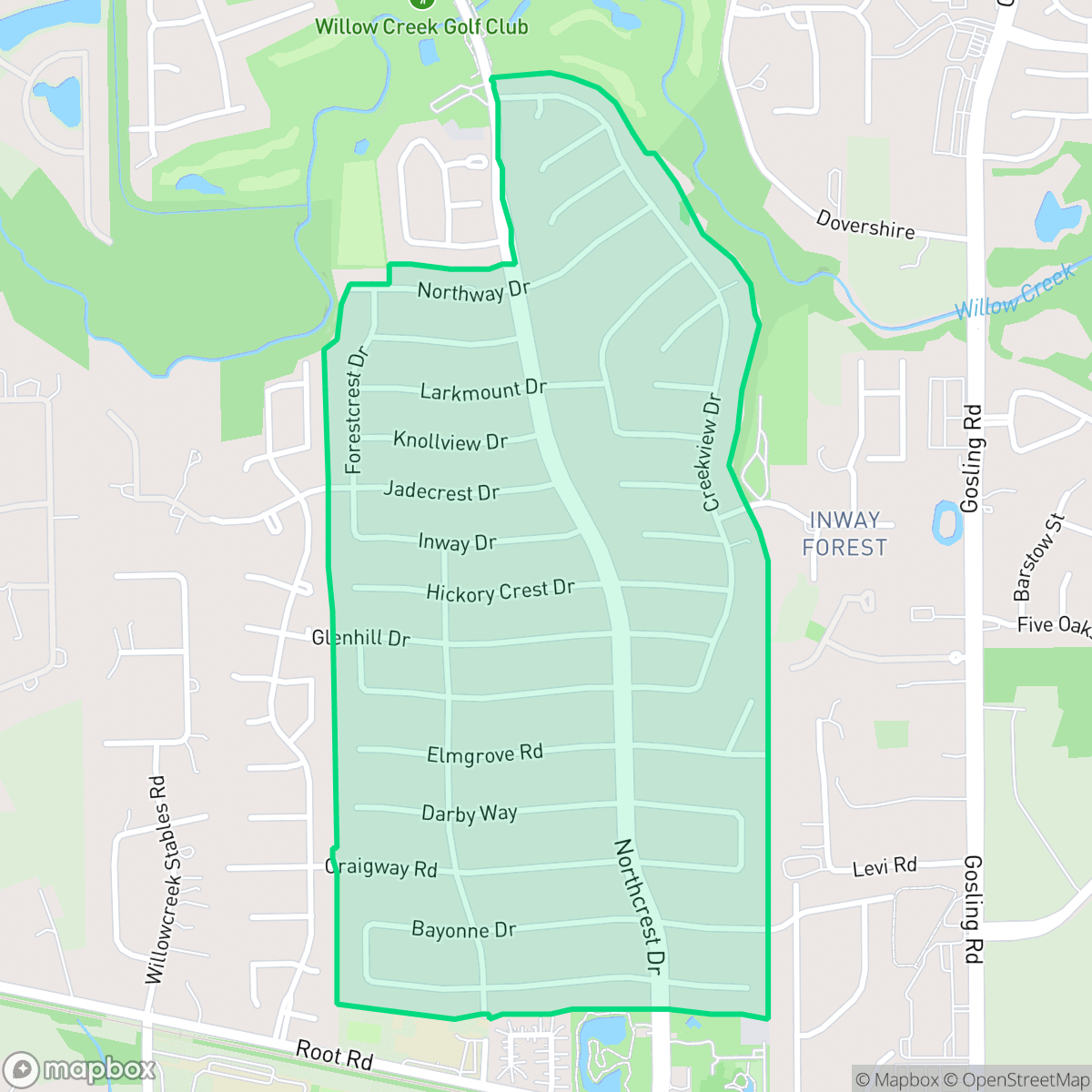Map showing the location of Northampton, Houston, TX