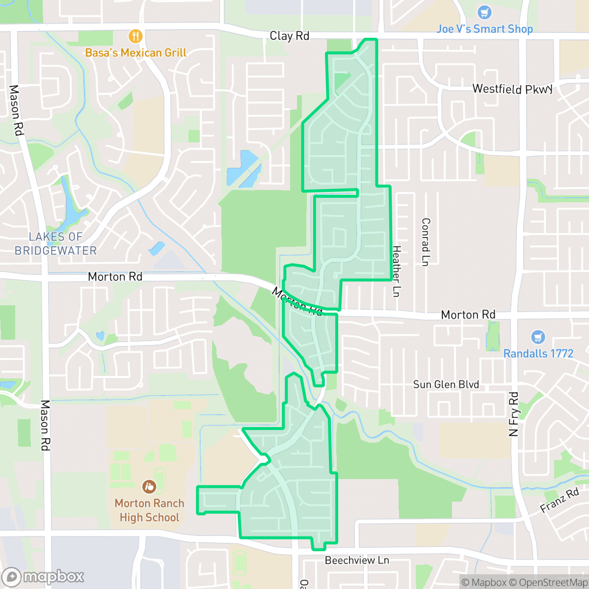 Map showing the location of Raintree Village, Houston, TX