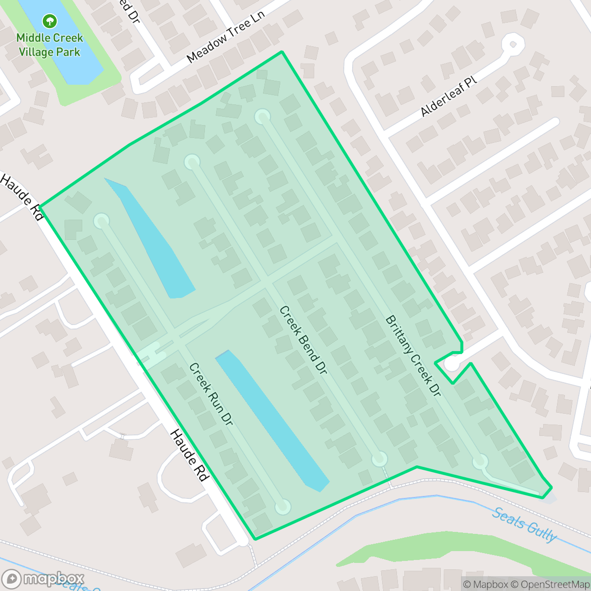 Map showing the location of The Estates at Creeks End, Houston, TX