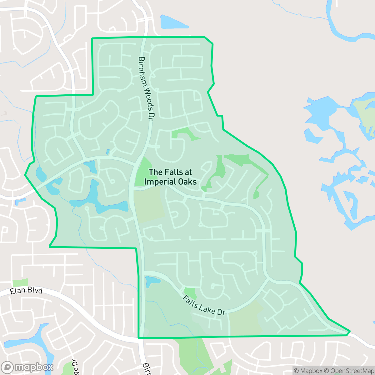 Map showing the location of The Falls at Imperial Oaks, Houston, TX