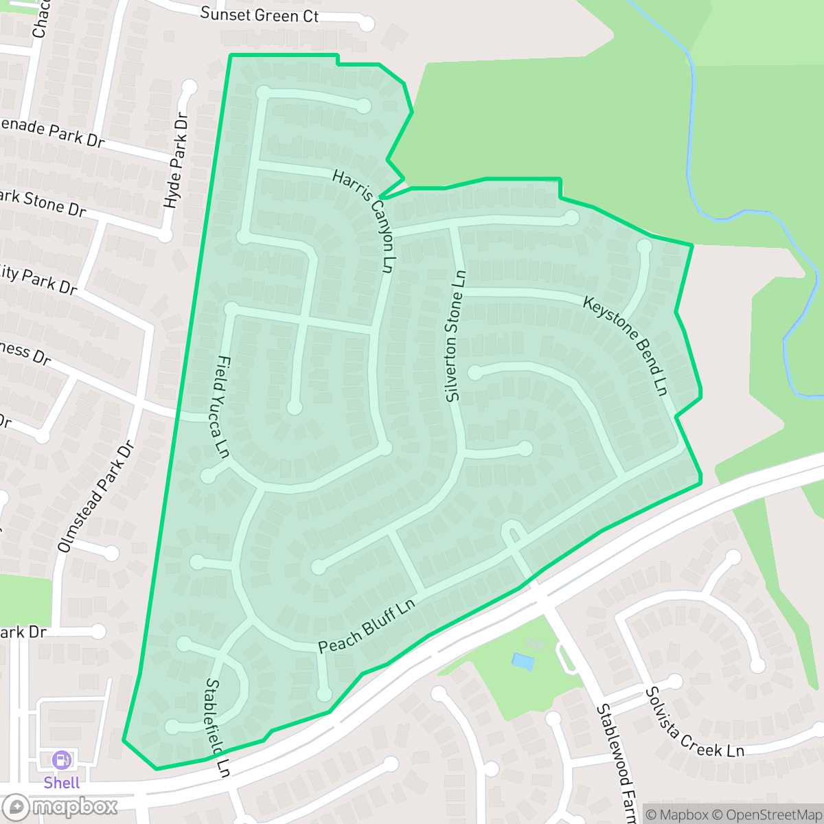 Map showing the location of The Villages of Stablewood Farms, Houston, TX