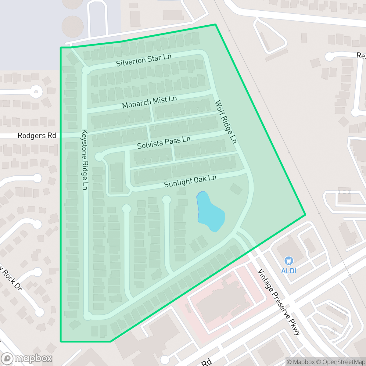 Map showing the location of Vintage Royale, Houston, TX