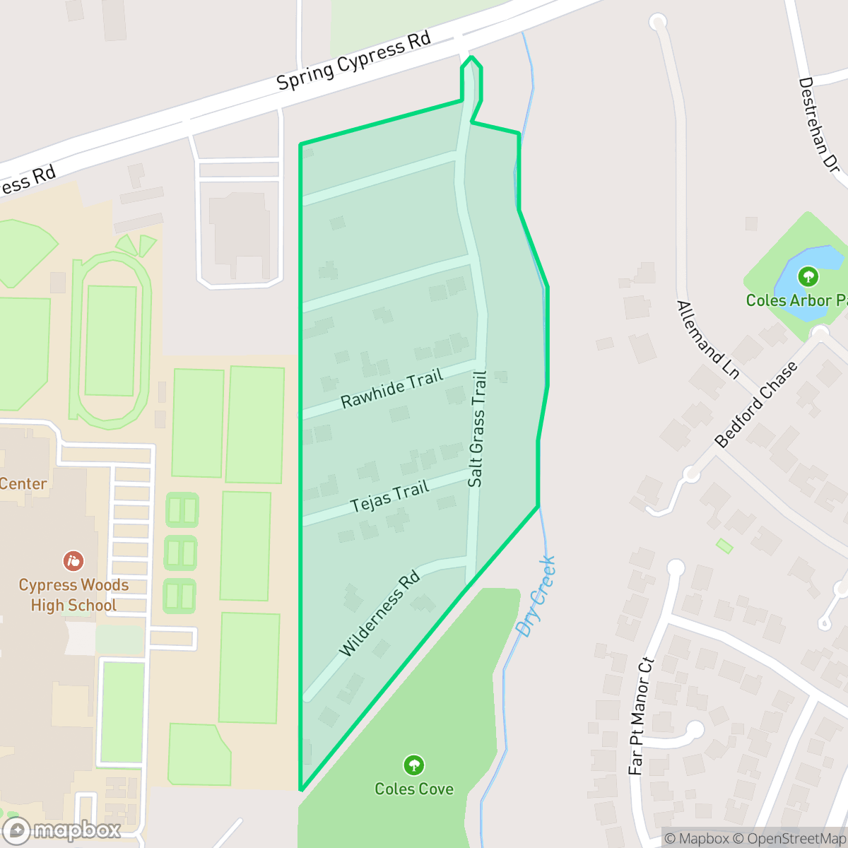 Map showing the location of Western Trails, Houston, TX