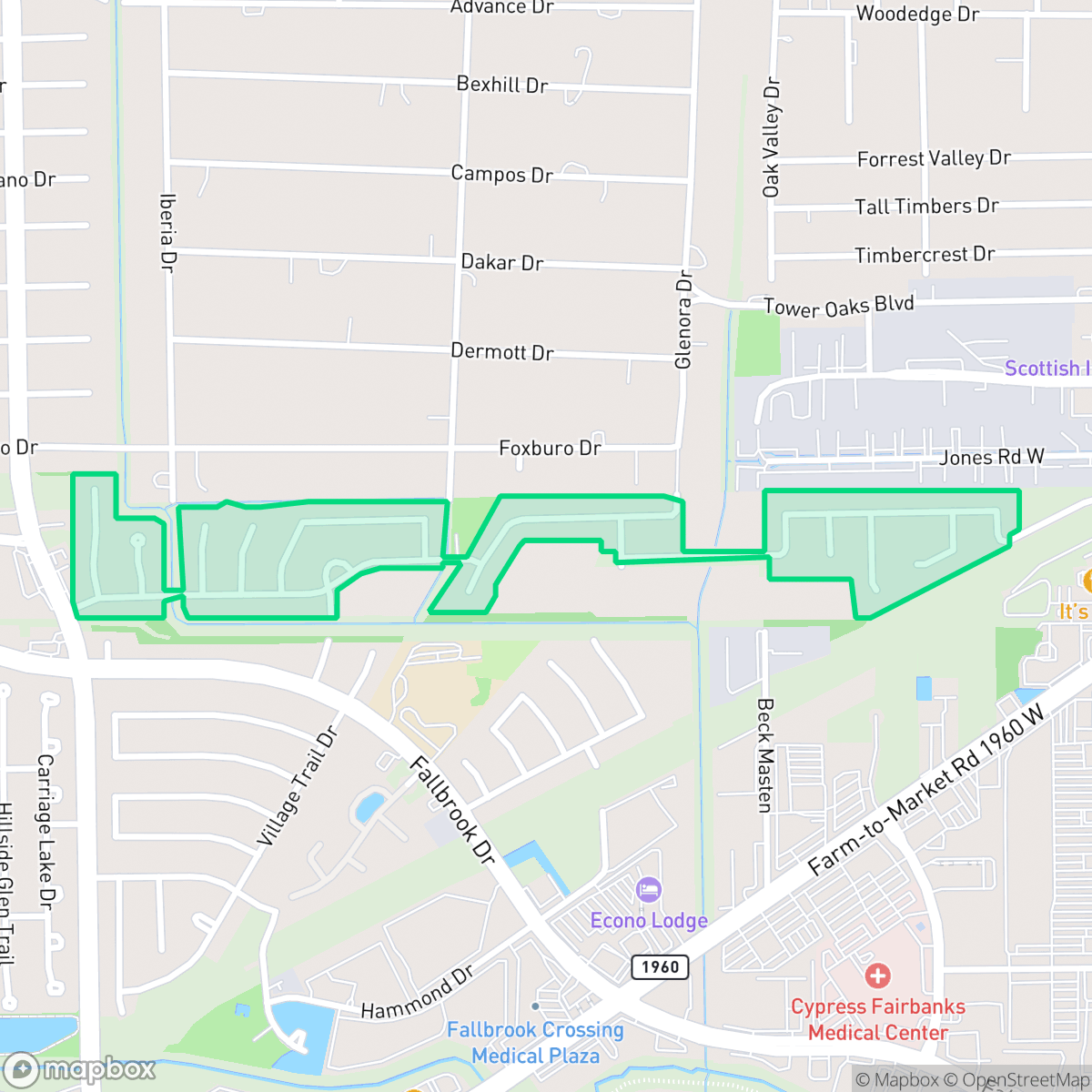 Map showing the location of Wortham Landing, Houston, TX
