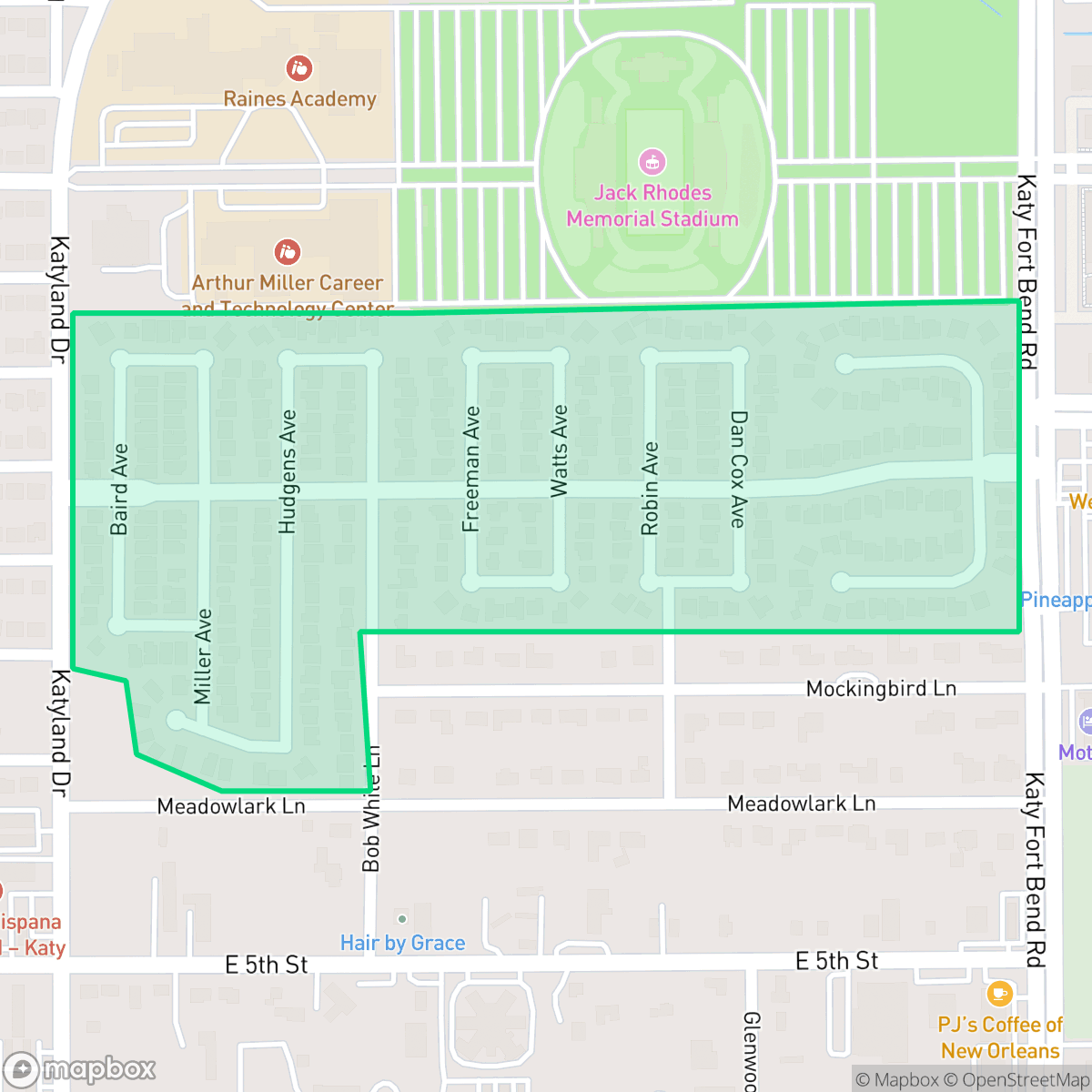 Map showing the location of Heritage Meadows, Katy, TX