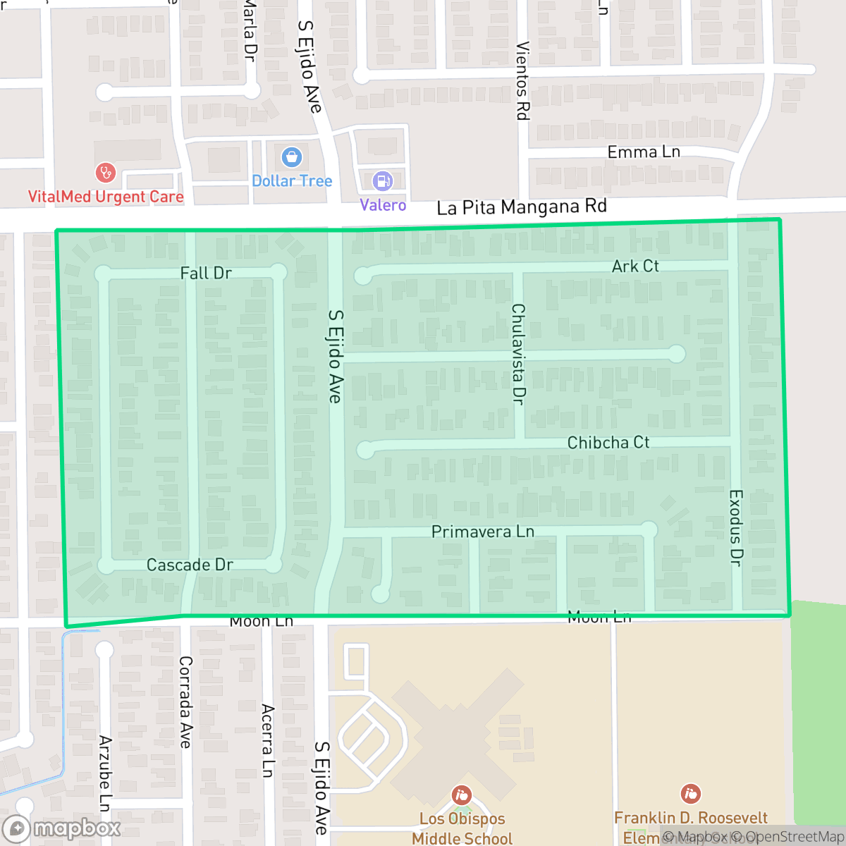 Map showing the location of El Eden Subdivision, Laredo, TX