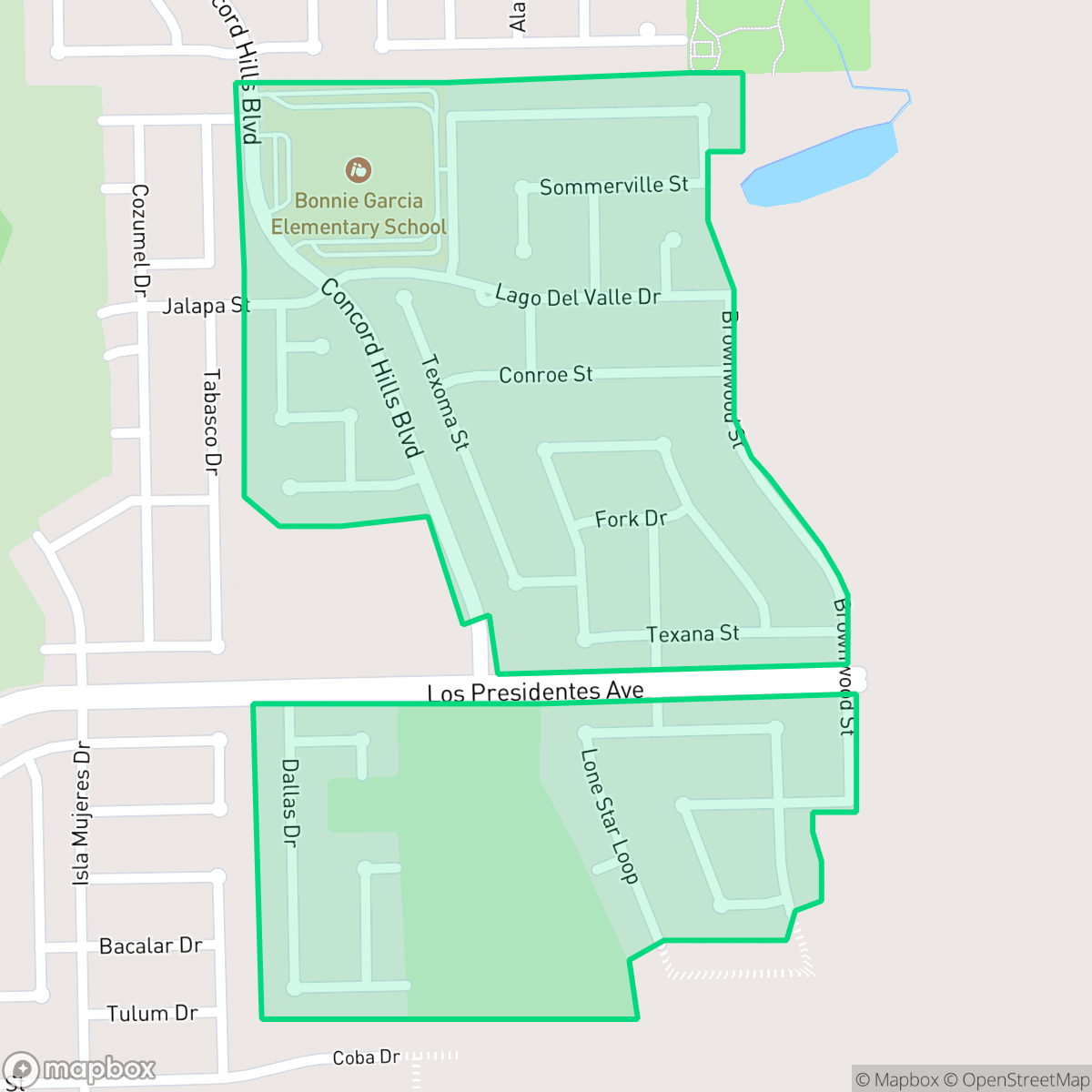 Map showing the location of Lago Del Valle, Laredo, TX