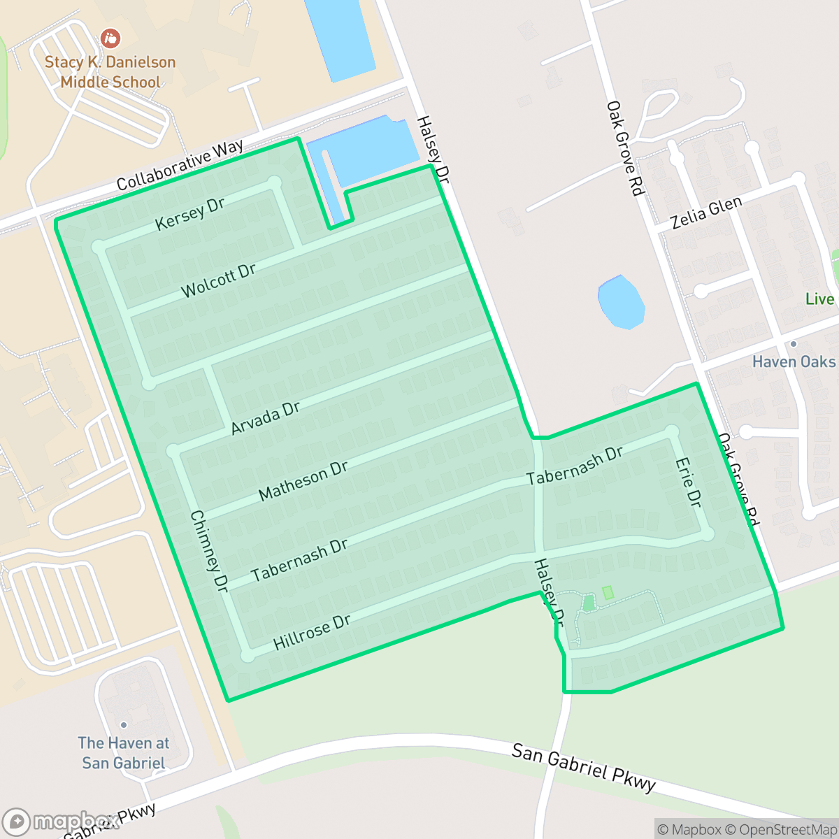 Map showing the location of Savanna Ranch, Leander, TX
