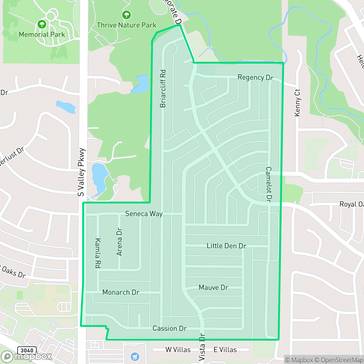 Map showing the location of Valley Vista, Lewisville, TX