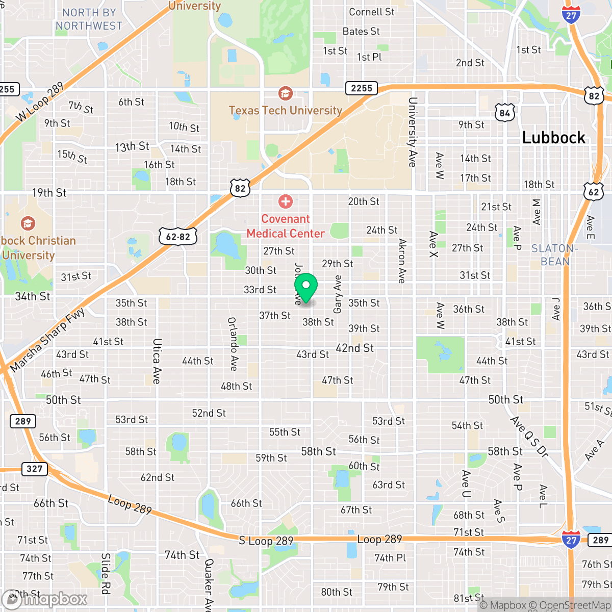 Map showing the location of Lubbock, TX — coverage area