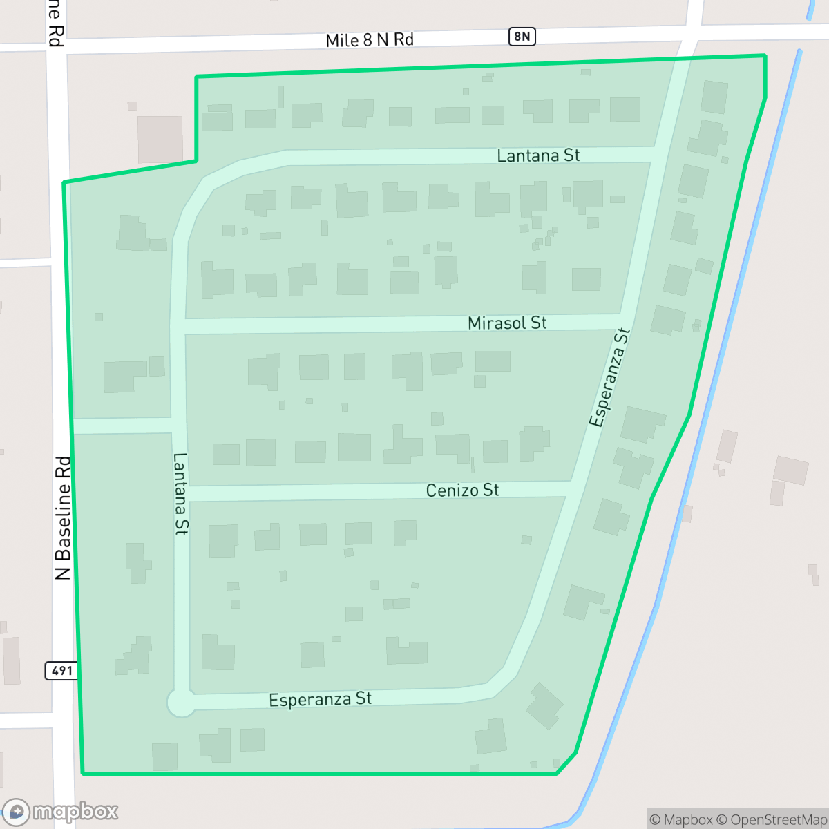 Map showing the location of Las Flores del Valle, Mercedes, TX