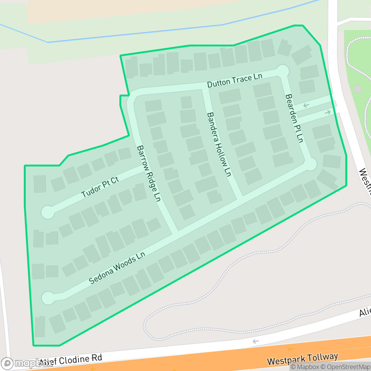 Map showing the location of Westheimer Place, Mission Bend, TX