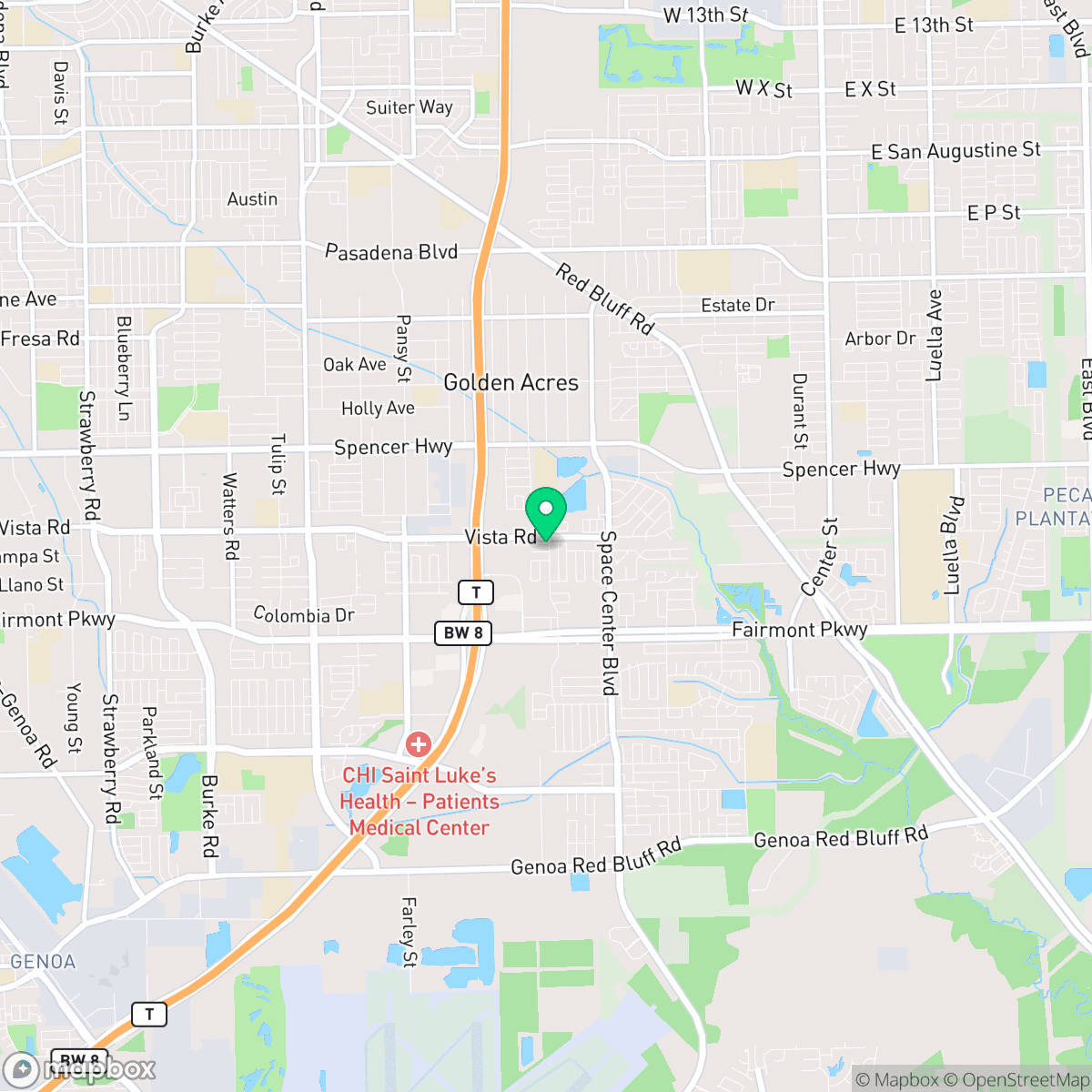 Map showing the location of Pasadena, TX — coverage area