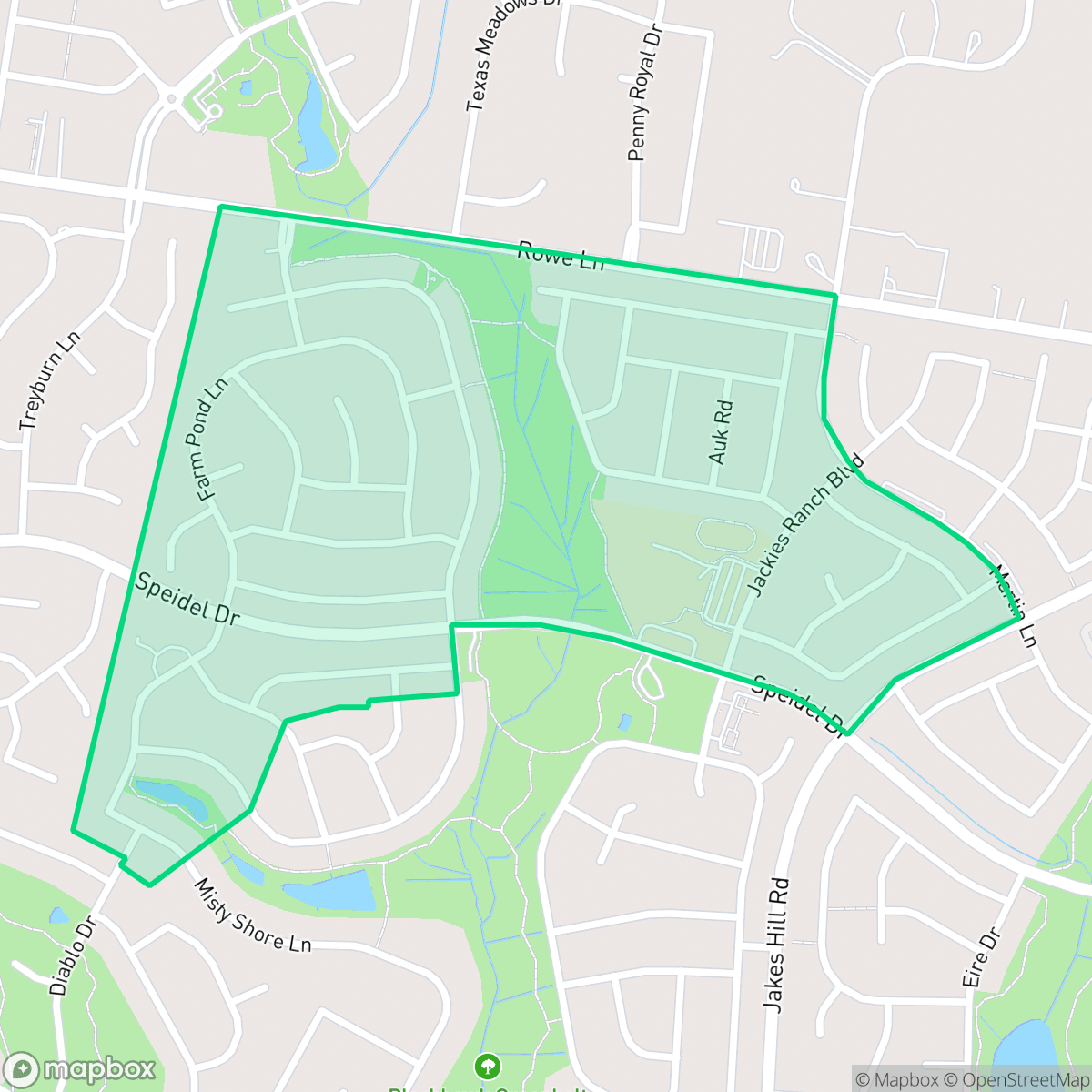 Map showing the location of The Park at Blackhawk, Pflugerville, TX