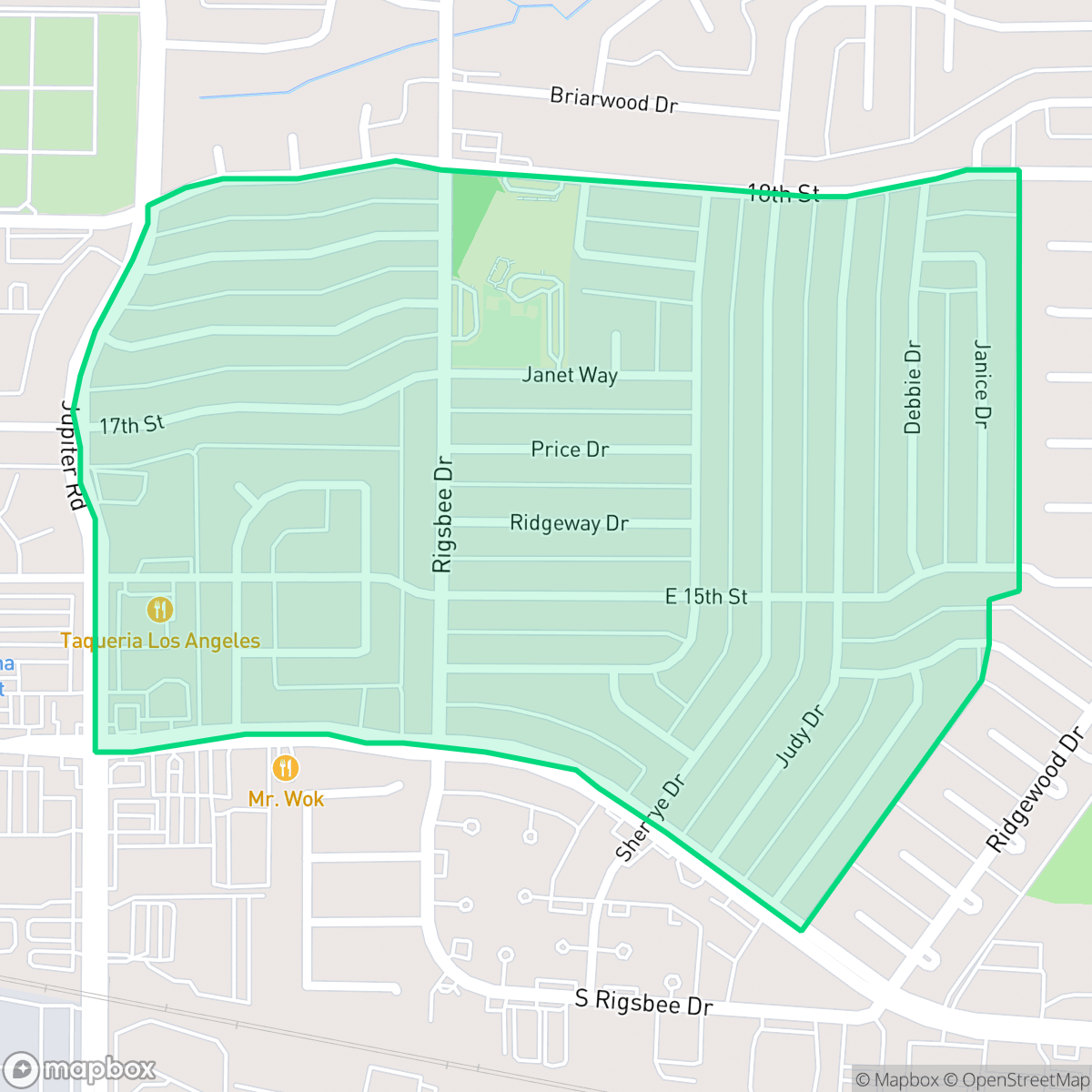 Map showing the location of Meadows, Plano, TX