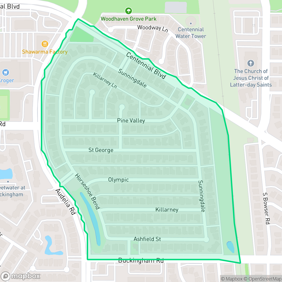 Map showing the location of Richland Meadows, Richardson, TX