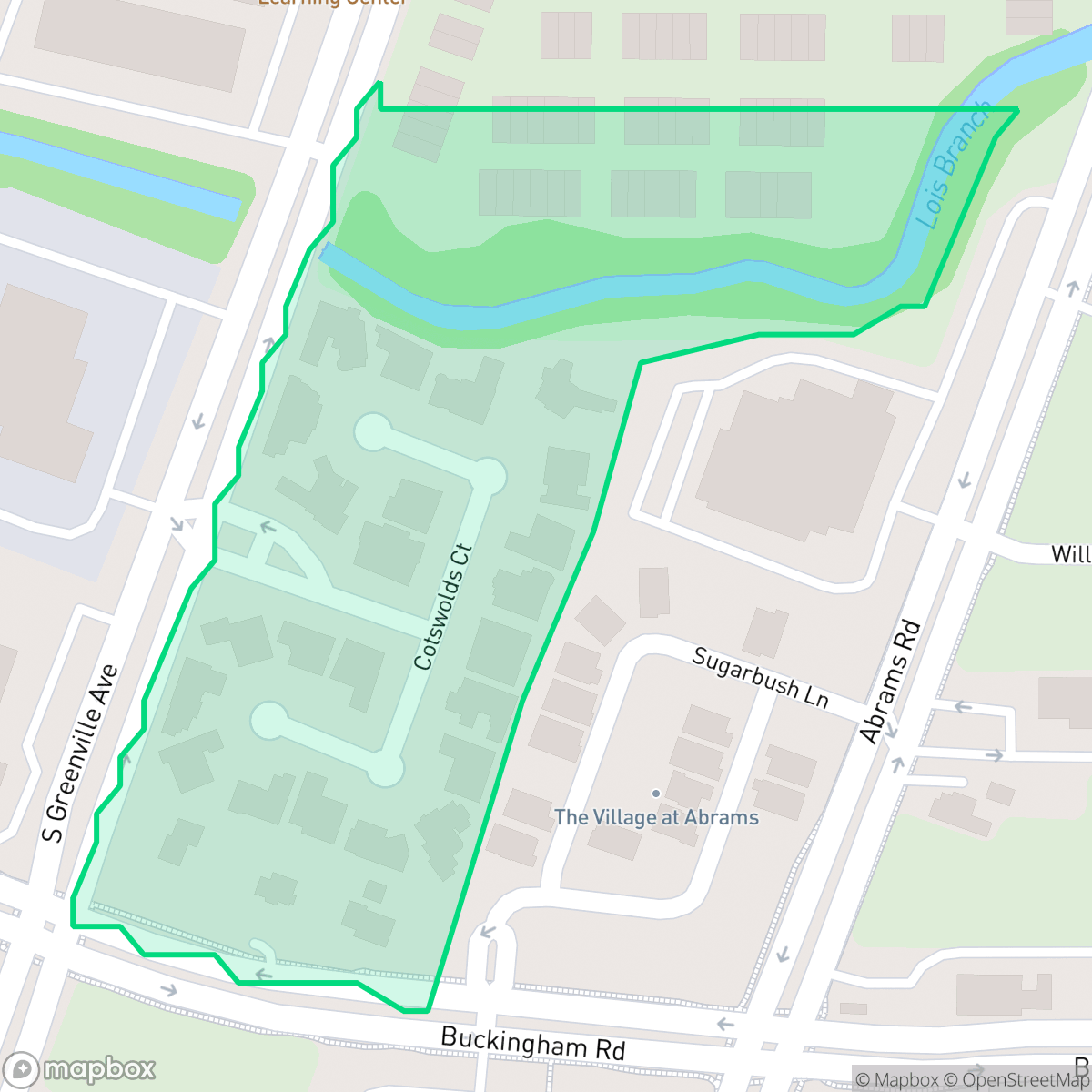 Map showing the location of Rosehill, Richardson, TX