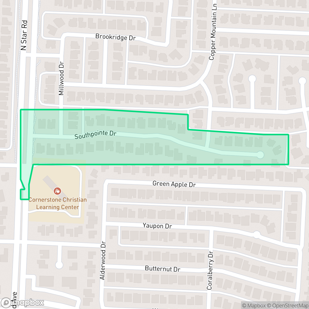 Map showing the location of Southpointe, Richardson, TX