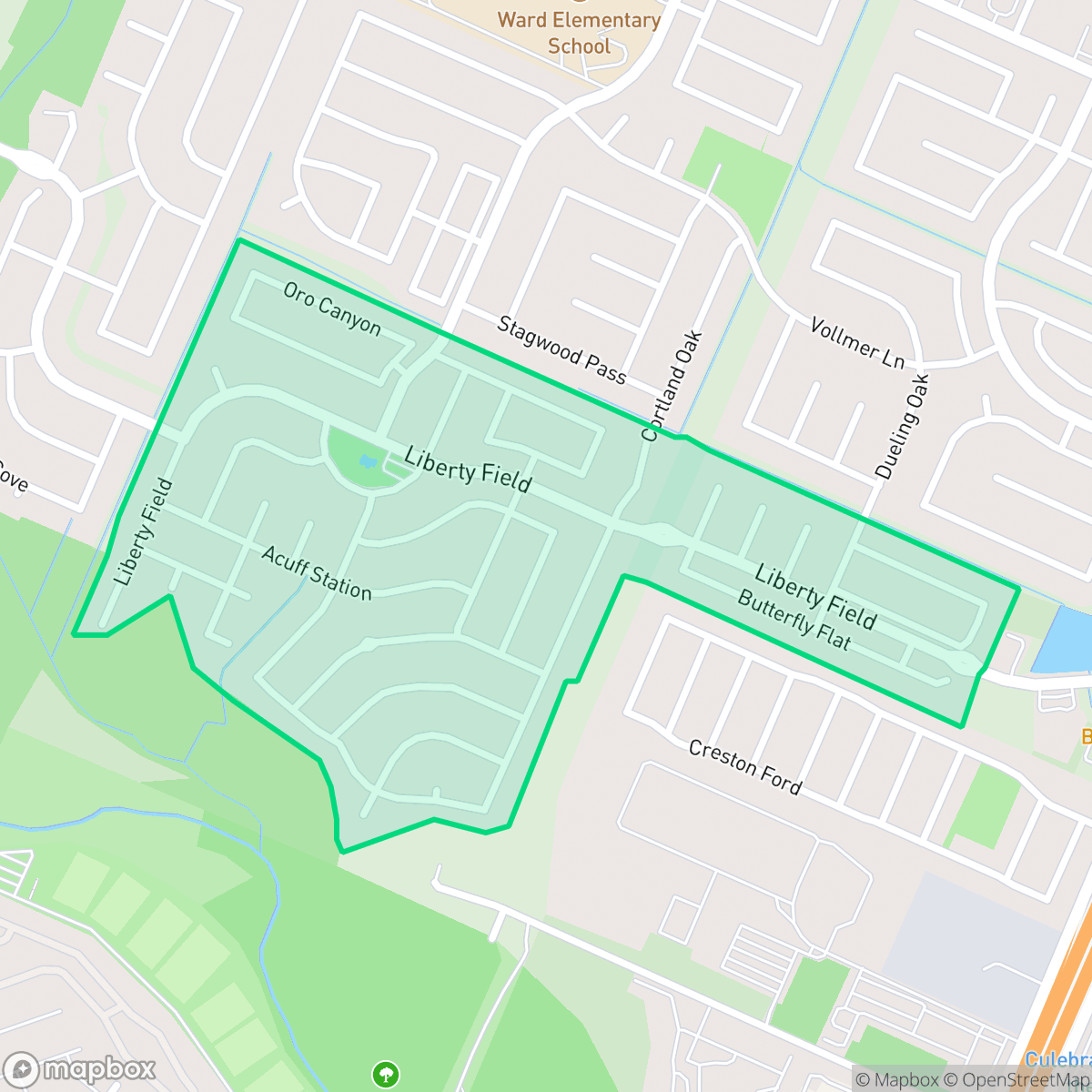 Map showing the location of Bridgewood Ranch, San Antonio, TX