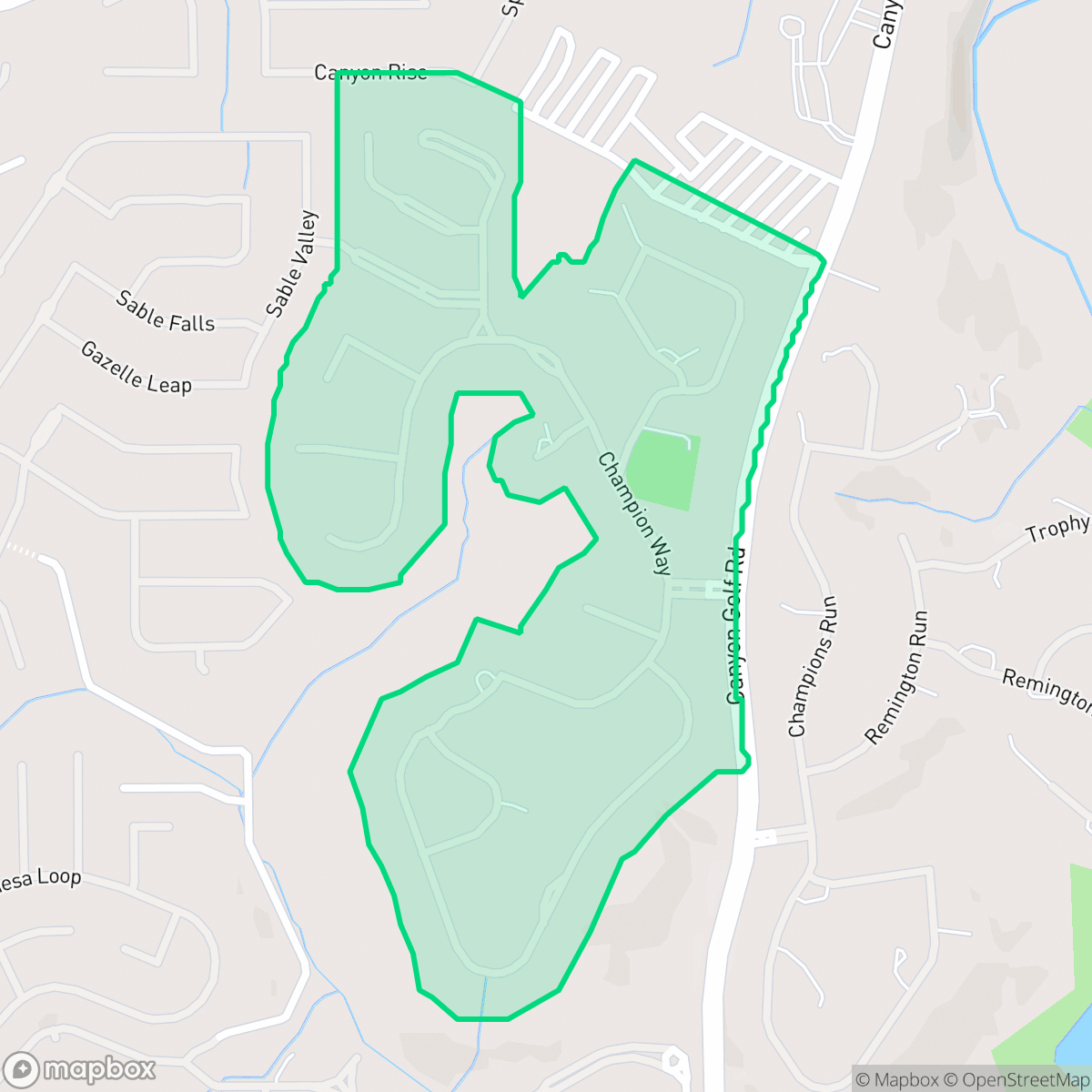 Map showing the location of Champions Ridge, San Antonio, TX