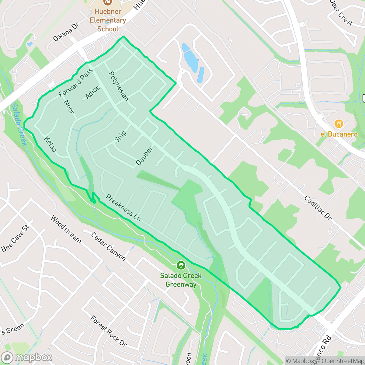 Map showing the location of Churchill Estates, San Antonio, TX