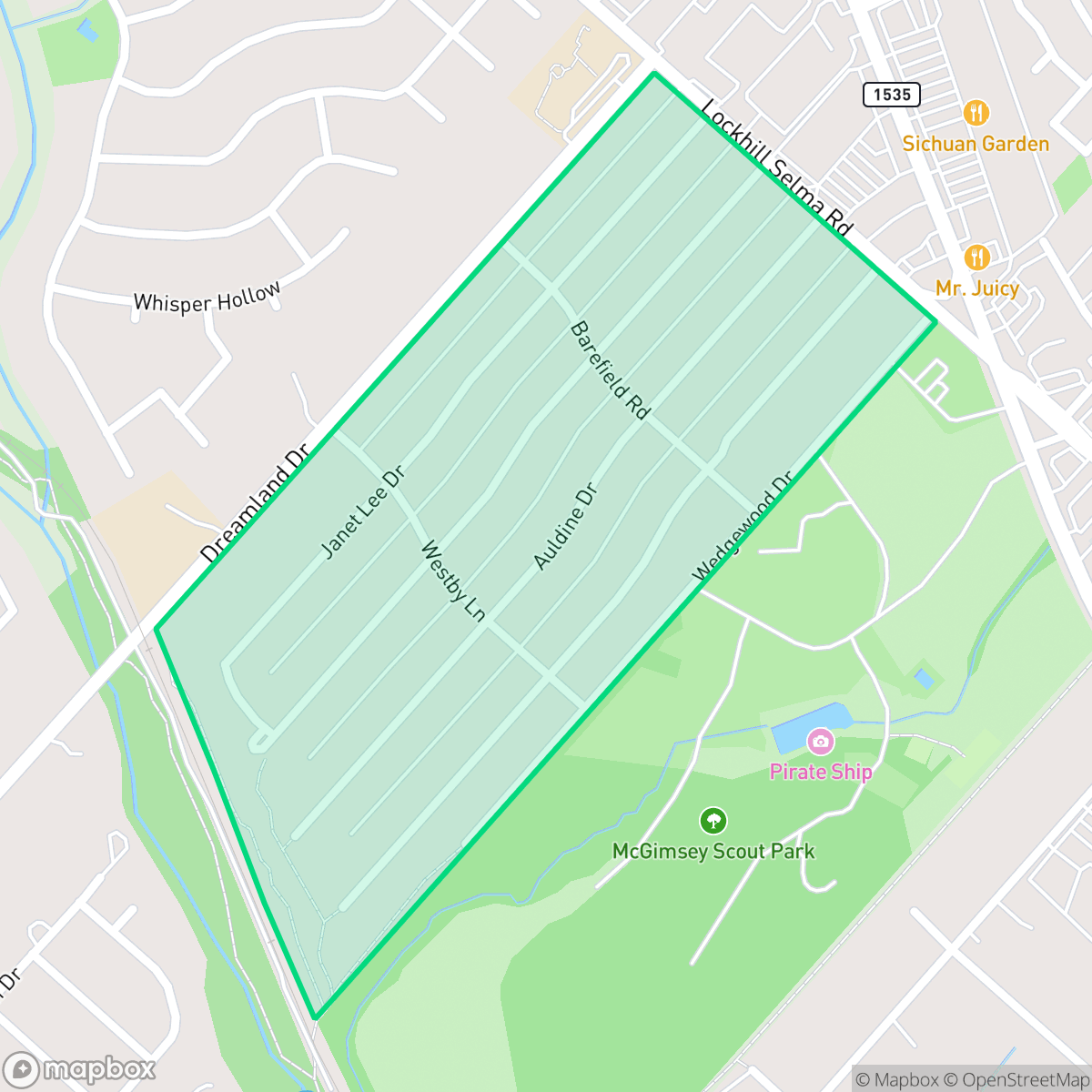 Map showing the location of Dreamland Oaks, San Antonio, TX