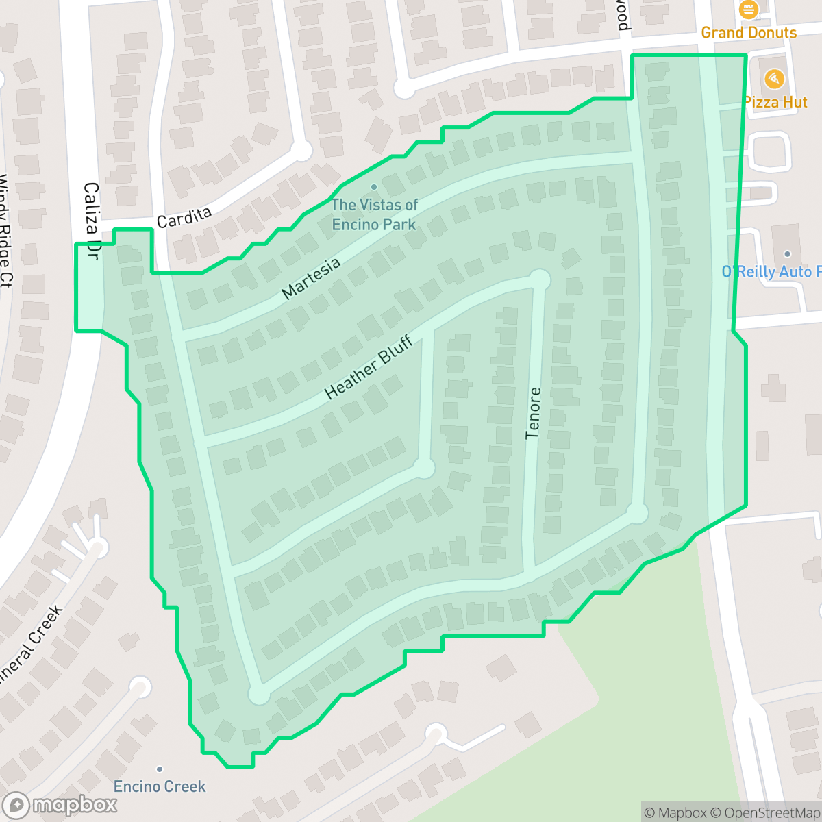 Map showing the location of Encino Bluff, San Antonio, TX