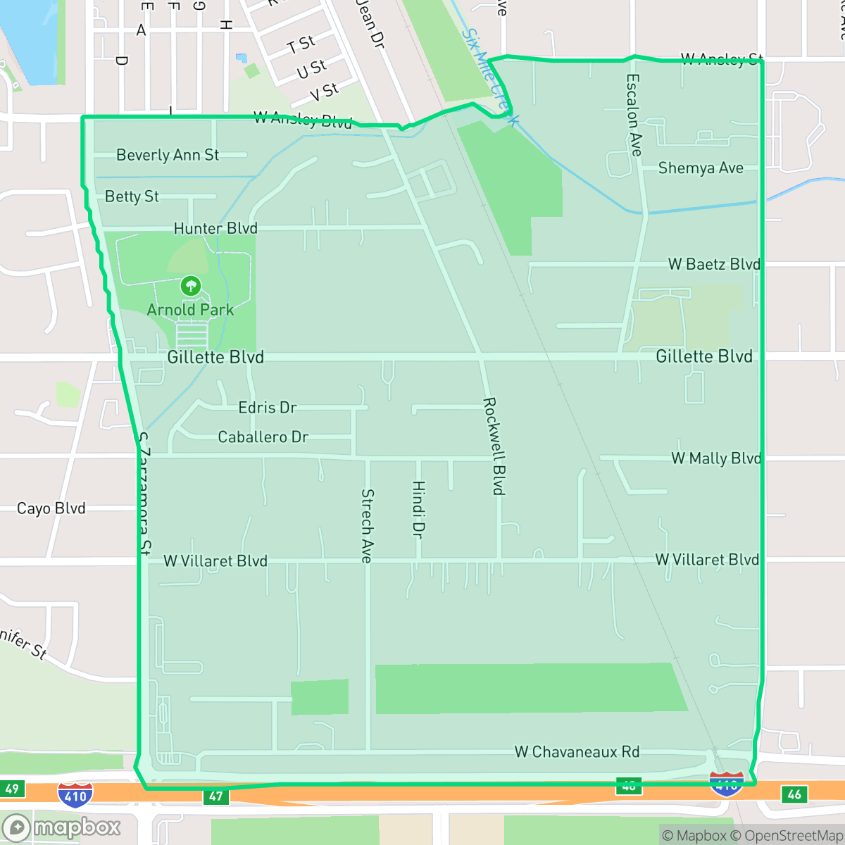 Map showing the location of Gillette Area, San Antonio, TX