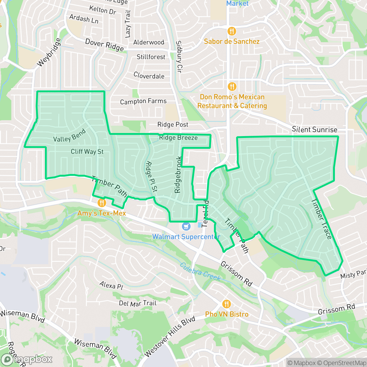 Map showing the location of Great Northwest, San Antonio, TX