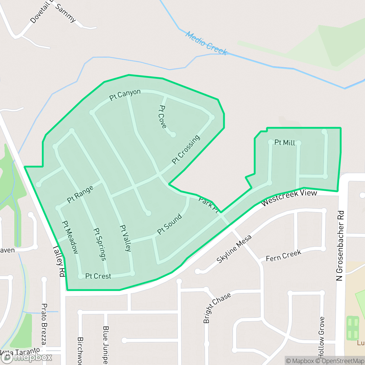 Map showing the location of High Point at The Villages of Westcreek, San Antonio, TX