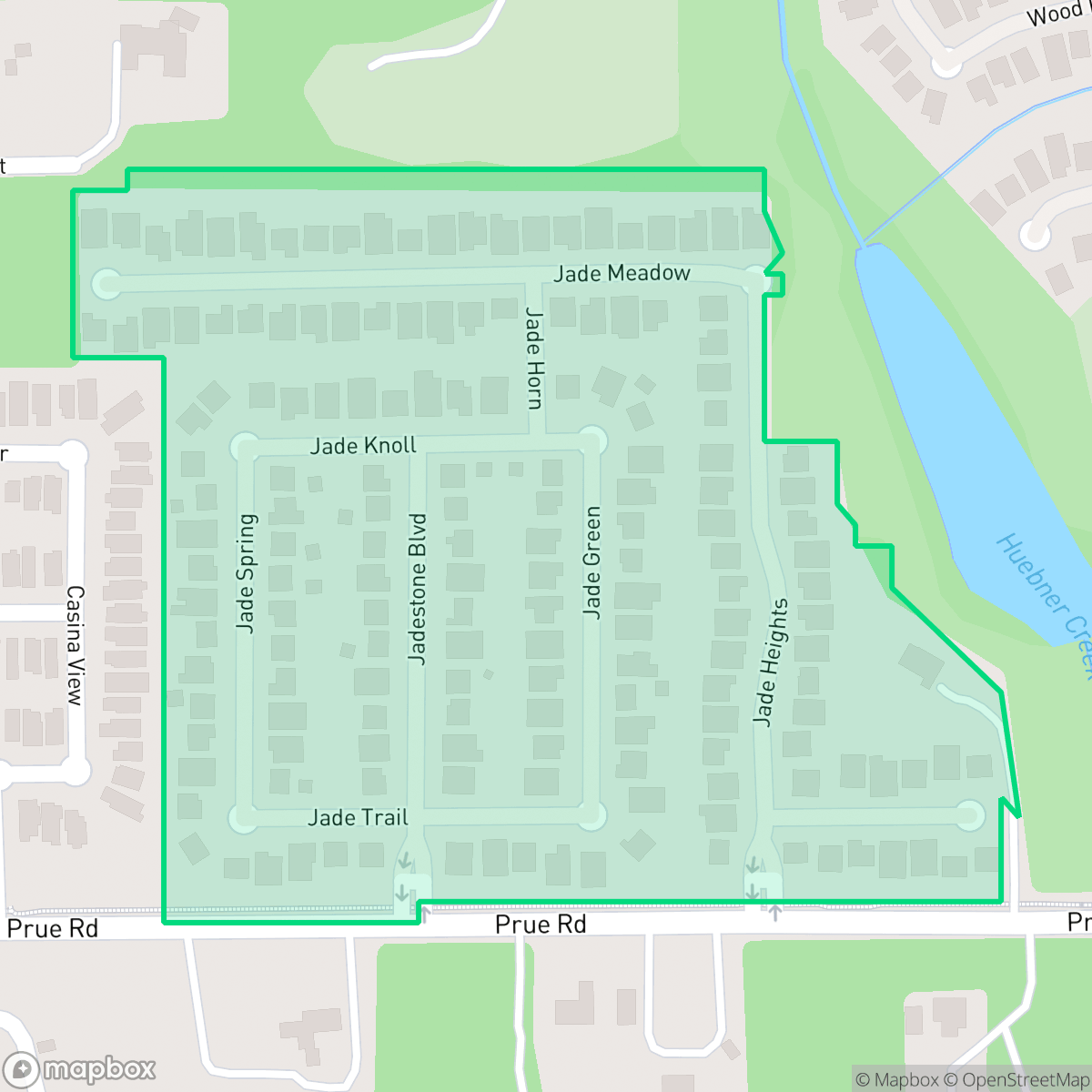 Map showing the location of Jade Oaks, San Antonio, TX