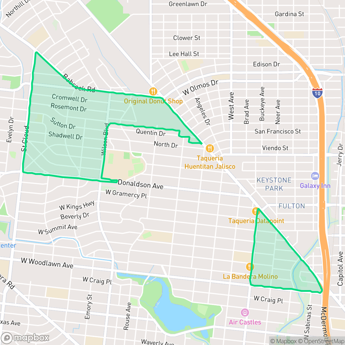 Map showing the location of Jefferson, San Antonio, TX