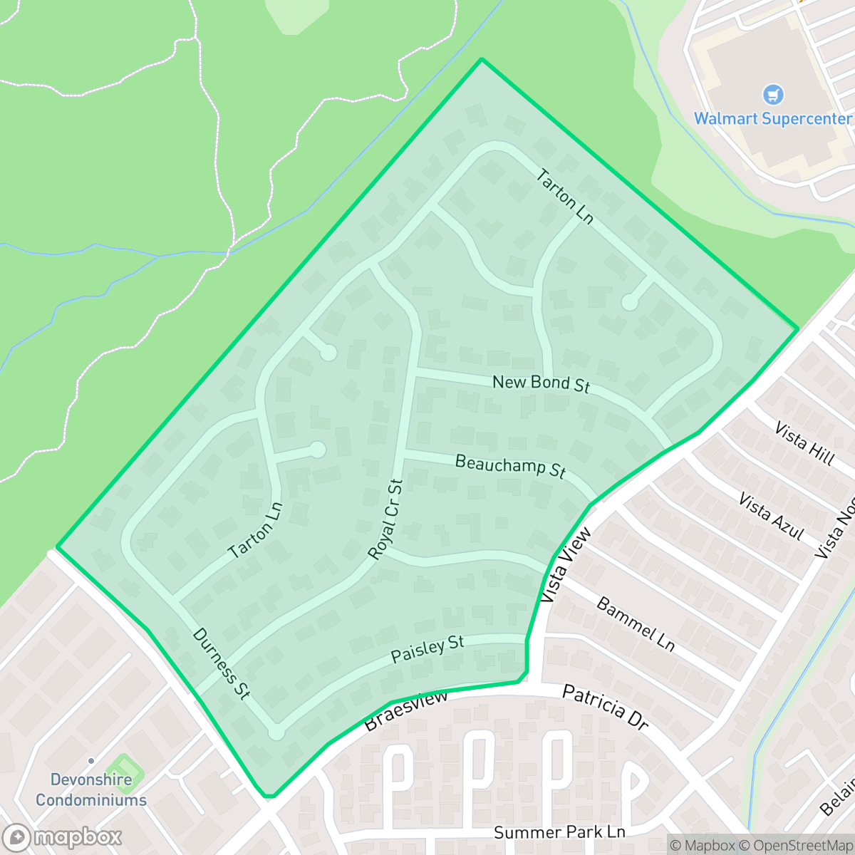 Map showing the location of North Castle Hills, San Antonio, TX