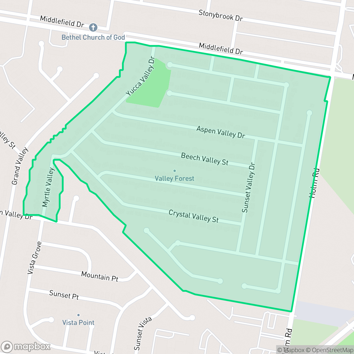 Map showing the location of People Active in Community Effort-Valley Forest, San Antonio, TX