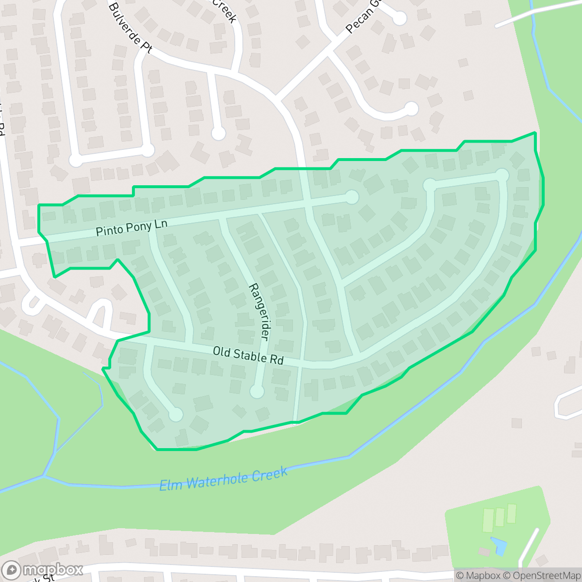 Map showing the location of Range Rider, San Antonio, TX