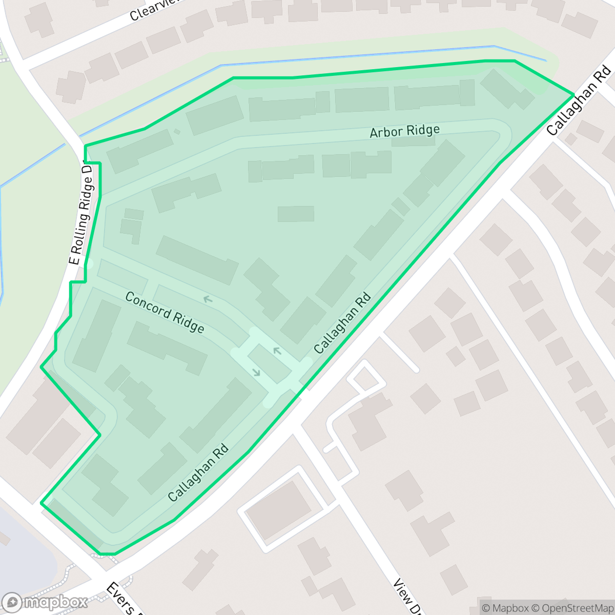 Map showing the location of Rolling Ridge Village-Rolling Ridge Club, San Antonio, TX