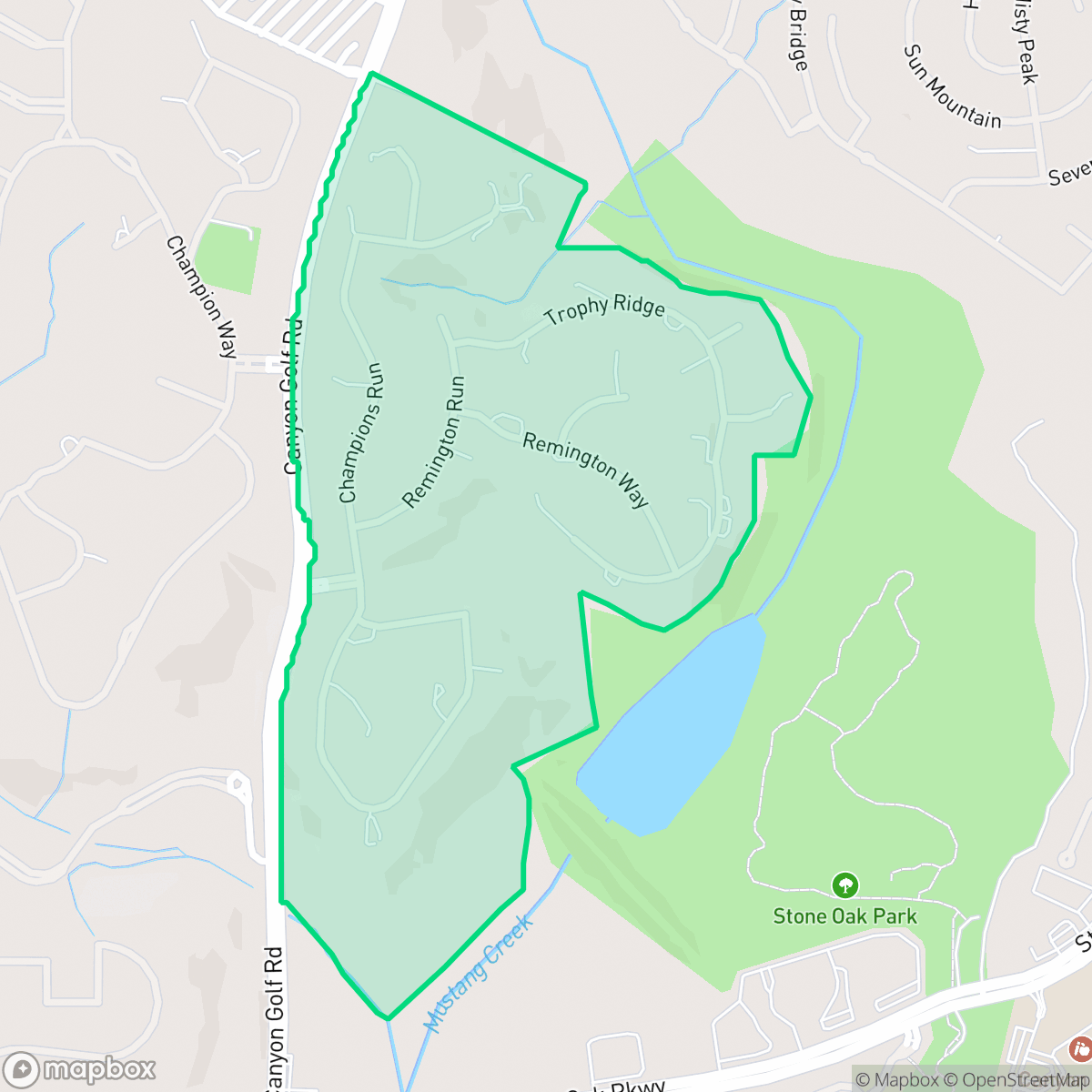 Map showing the location of The Champions Estates-Stone Oak, San Antonio, TX