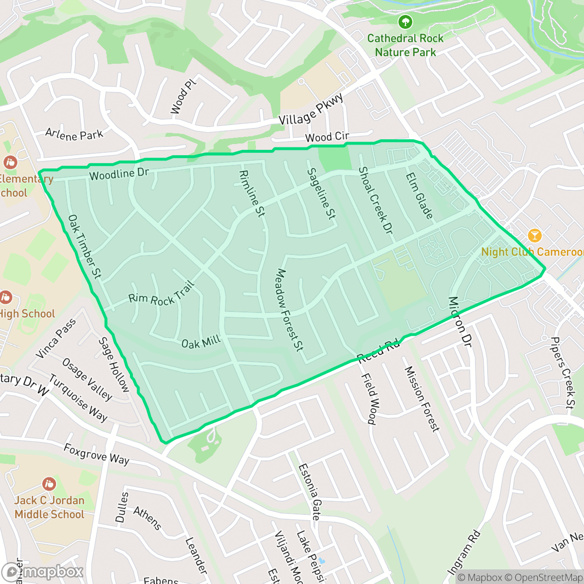 Map showing the location of Timber Ridge, San Antonio, TX