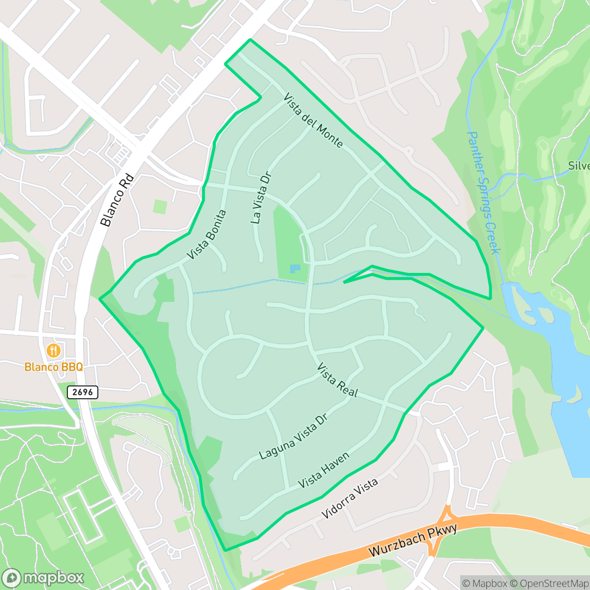 Map showing the location of Vista Del Norte, San Antonio, TX