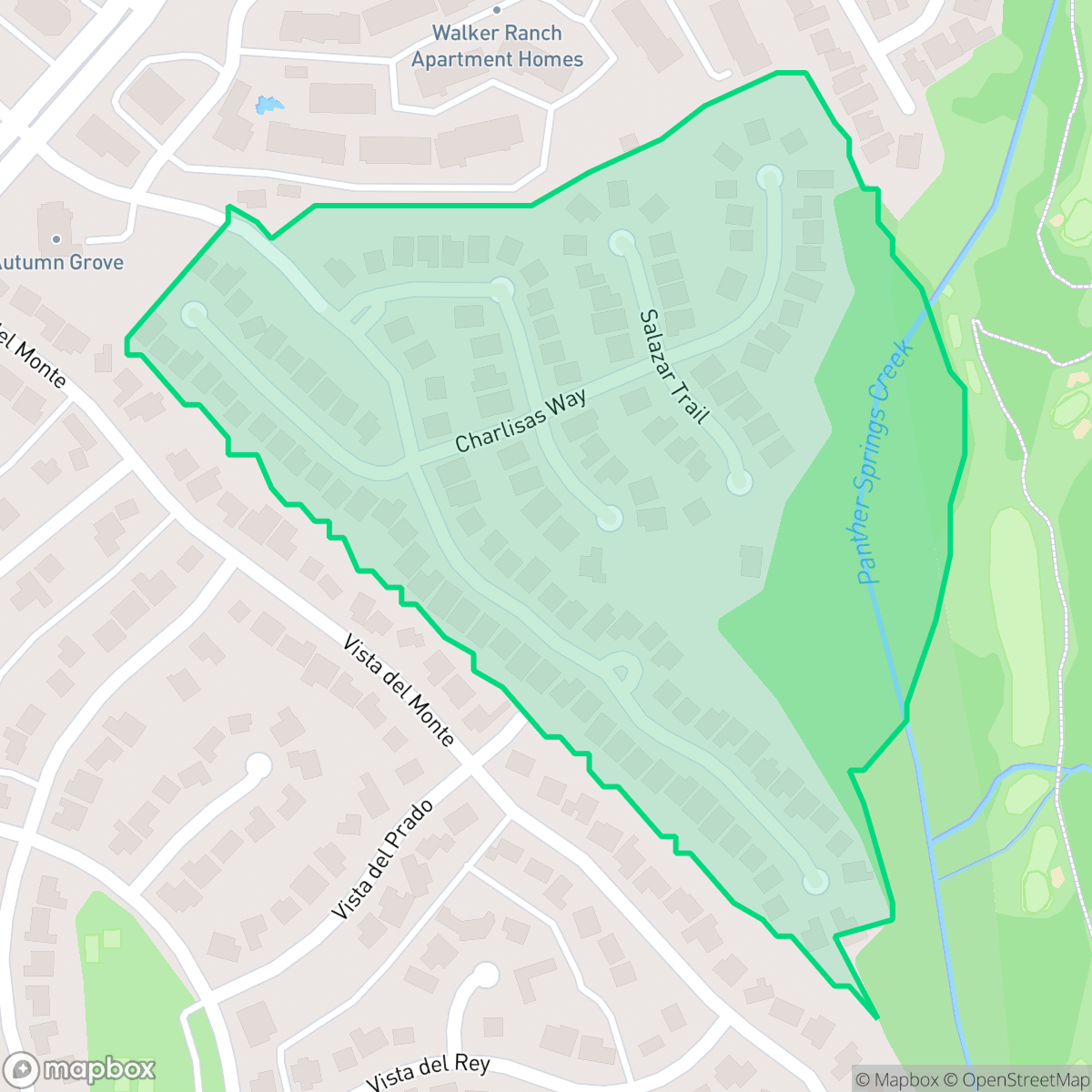 Map showing the location of Walker Ranch, San Antonio, TX