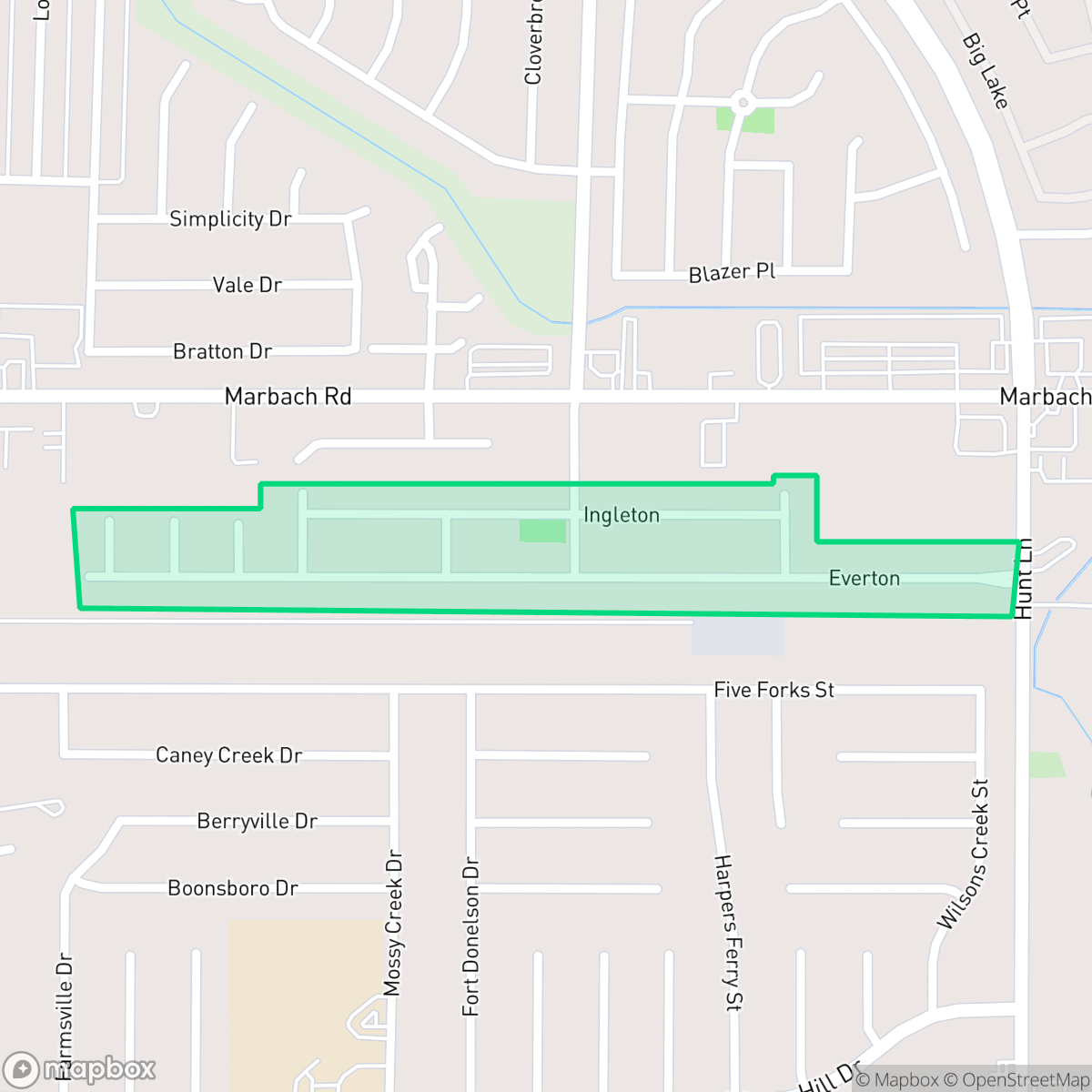 Map showing the location of Westbury Place, San Antonio, TX