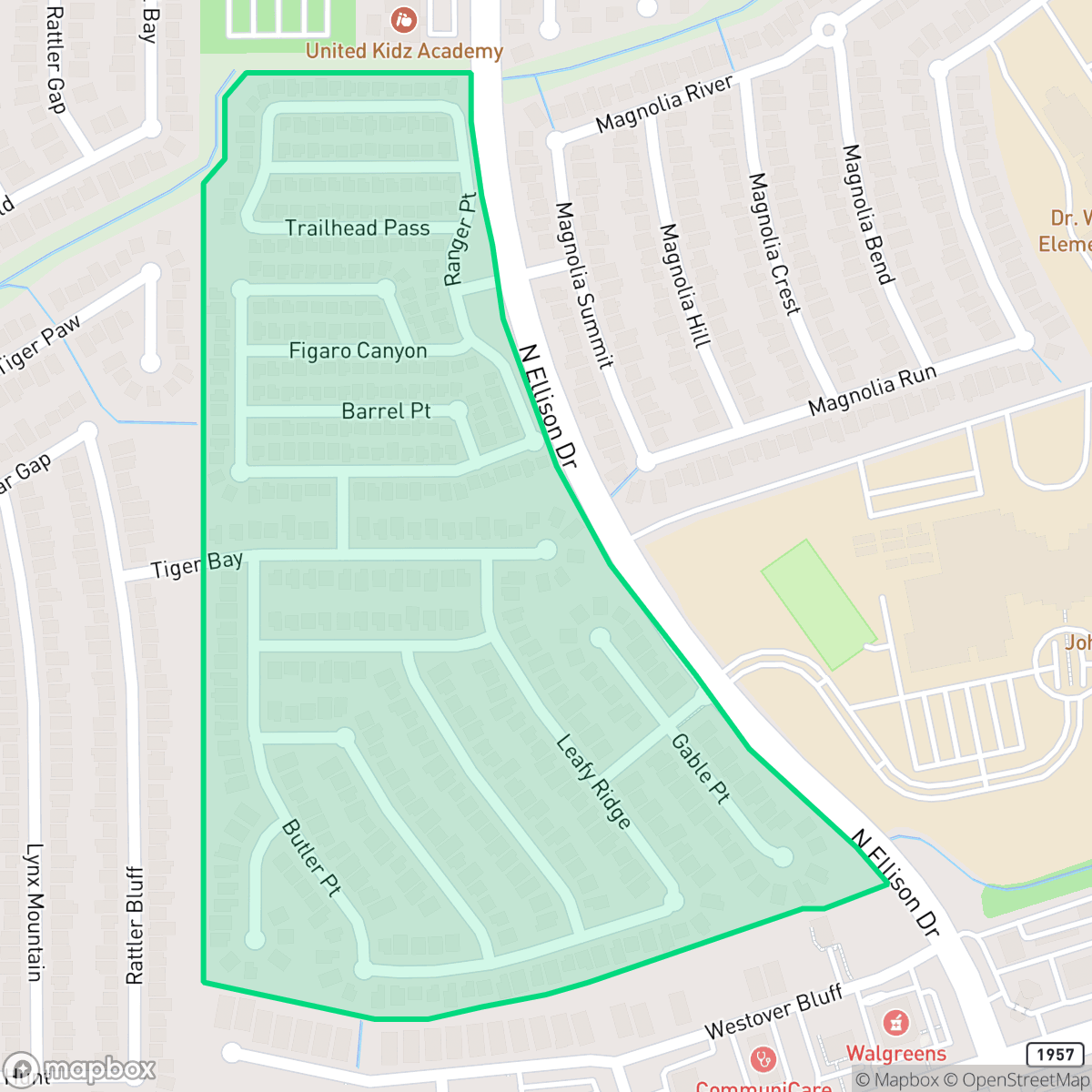 Map showing the location of Westover Crossing, San Antonio, TX