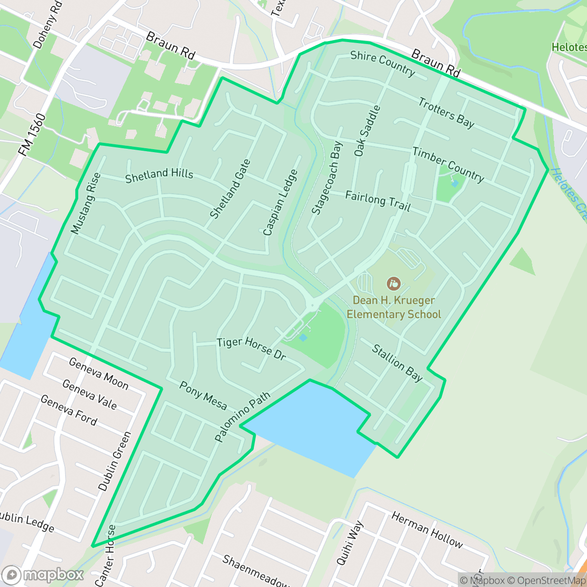 Map showing the location of Wildhorse, San Antonio, TX